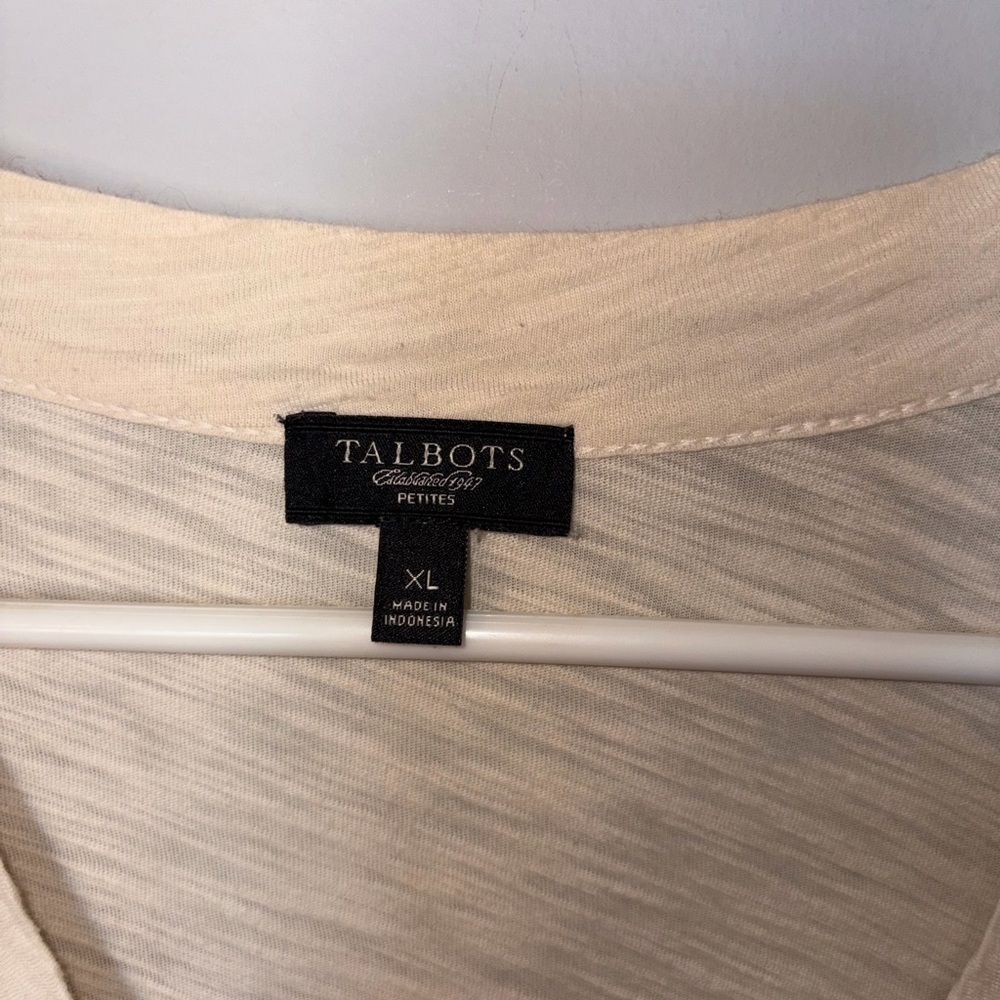 Talbots Cream Button-Up Cardigan - Picture 3 of 5